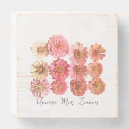 Unicorn Zinnia Collage Holzkisten Schild