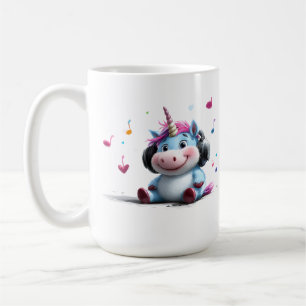 Unicorne adorable avec casque Mug