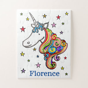 Unicorne arc-en-ciel personnalisées Puzzle à grand