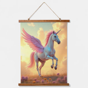 unicorne Bois tapissé Tapisserie murale Un panneau