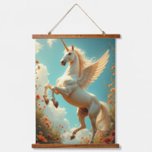 unicorne Bois tapissé Tapisserie murale Un panneau