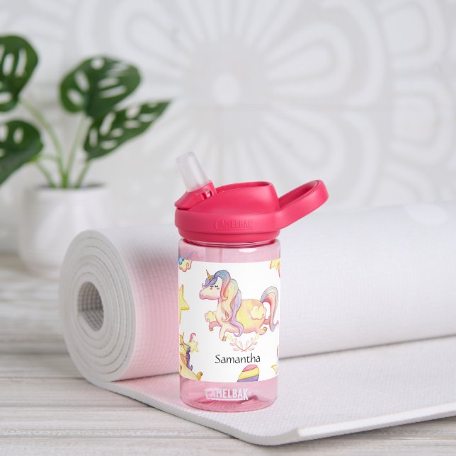 Unicorne Bouteille d'eau pour enfants personnalisé (Gauche)