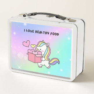 unicorne coloré arrière - plan métal lunchbox