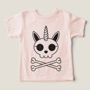 Unicorne crâne et os croisés