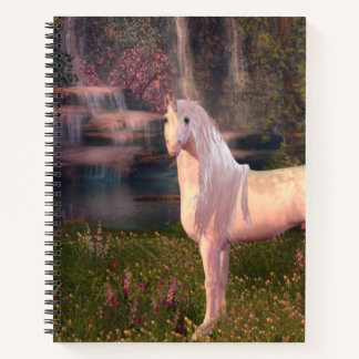 Unicorne devant une cascade Carnet spiral