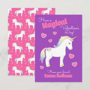 Unicorne Enfants Classroom Valentine Cartes