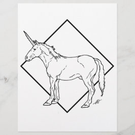 Unicorne foncée - Page de coloration.