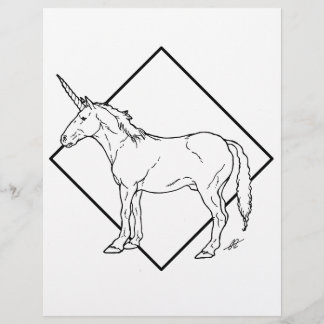 Unicorne foncée - Page de coloration.