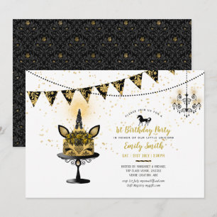 Unicorne gothique 1er anniversaire Invitations Bla