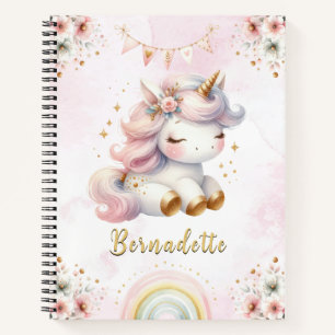 Unicorne magique avec Carnet arc-en-ciel
