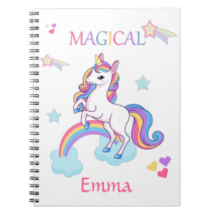 Unicorne Magique Colorée Et Carnet Arc En Ciel