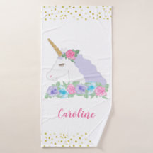Unicorne magique florale d'aquarelle