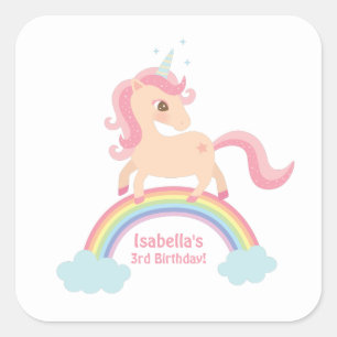 Unicorne magique sur Stickers Filles Arc-en-ciel