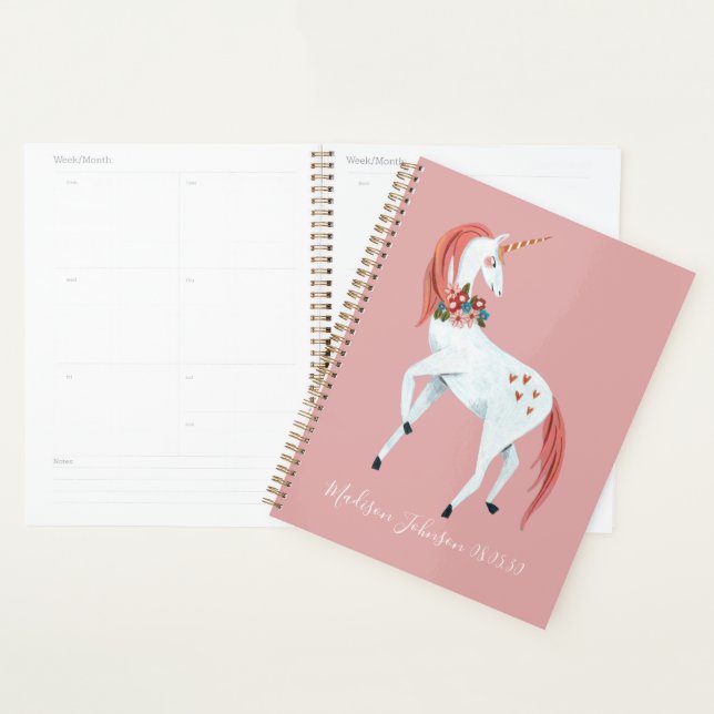 Unicorne mignonne filles roses (Devant avec enveloppe)
