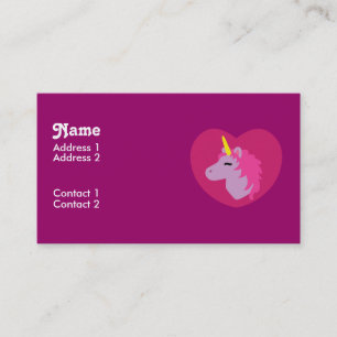 Unicorne rose Carte de visite