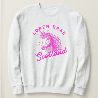 Unicorne rose chaud Loren Brae sweatshirt
