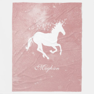 Unicorne rose Couverture en polaire personnalisée