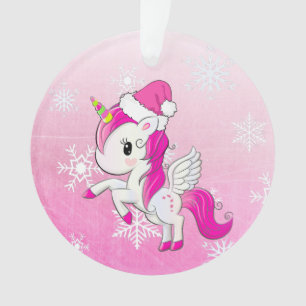 Unicorne rose Personnalisé Ornement de Noël
