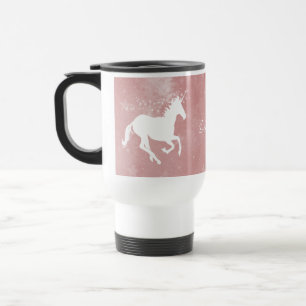Unicorne rose Personnalisé Voyage Mug