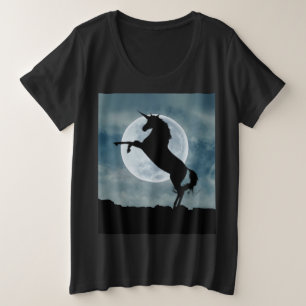 Unicorne Silhouette Pleine lune Ciel de nuit, ZKOA