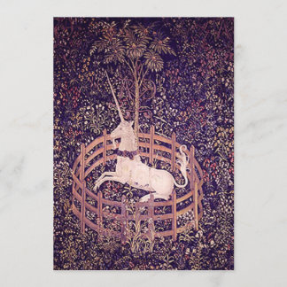 Unicorne Vintage Dans Les Invitations De Tapisseri