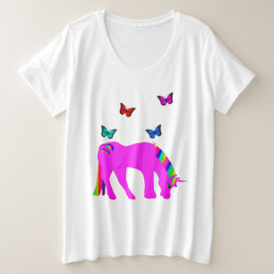 Unicorne violette & Papillons Plus Taille, ZKOA