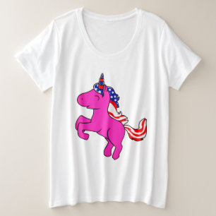 Unicorne Yarrow Pink Patriotic USA Drapeau Mane Ar