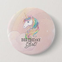 Unicorner Geburtstagsmädchen Button