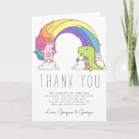Unicornes & Dinosaures Merci d'anniversaire