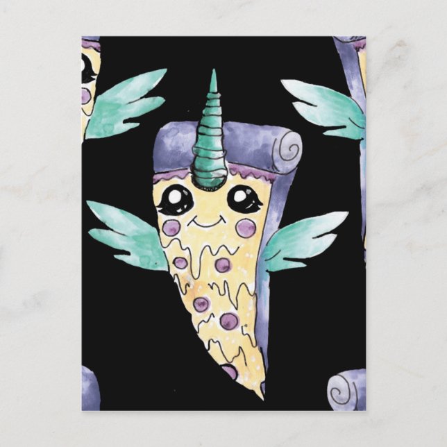Unicornio Pizza 2 Postkarte (Vorderseite)