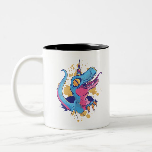 Unicornisaurus Zweifarbige Tasse (Links)