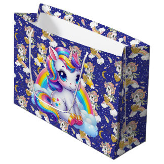 Unicorns and Rainbows Große Geschenktüte