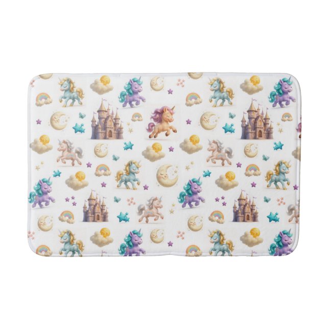 Unicorns & Fairytale Castle - Fantasy Bathroom Badematte (Vorderseite)