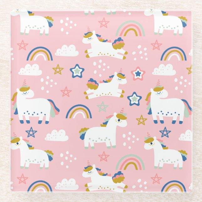 Unicorns Glasuntersetzer (Vorderseite)