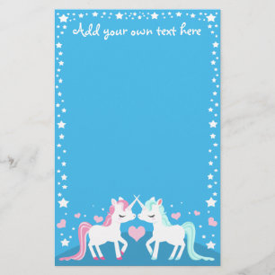Unicorns in kundengerechtem stationärem der Liebe Briefpapier