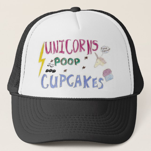 Unicorns KACKEN kleine Kuchen Truckerkappe (Vorderseite)