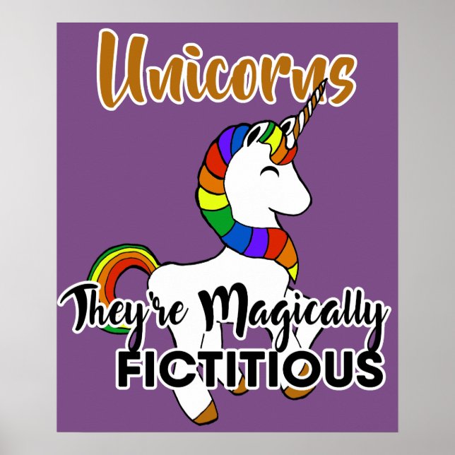 Unicorns Magisch Fictichte Funny Poster (Vorne)