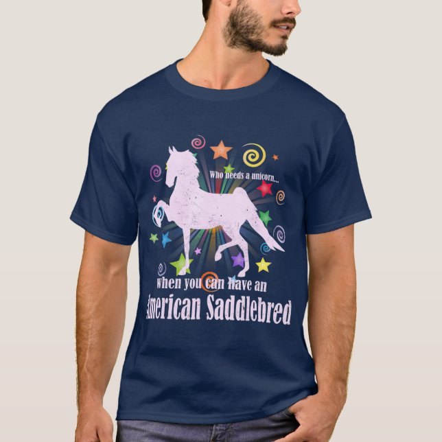 Unicorns Mythen und Legenden Amerikaner Saddlebred T-Shirt (Vorderseite)