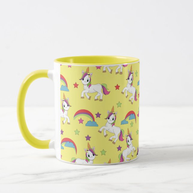 Unicorns, Niedlich gelb Tasse (Links)
