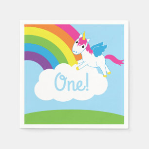 Unicorns & Rainbows Kinderparty Niedlich Serviette
