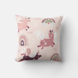 Unicorns Rainbows: Pastellzauberer Hintergrund. Kissen