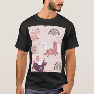 Unicorns Rainbows: Pastellzauberer Hintergrund. T-Shirt