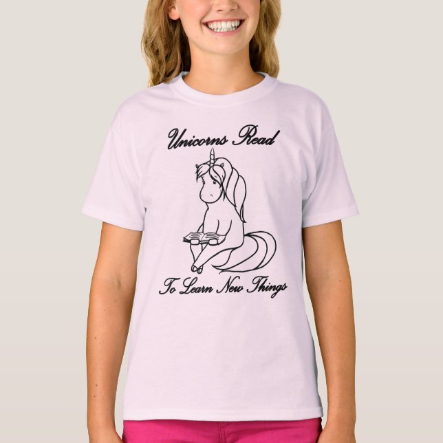 Unicorns Read to Learn New Things T - Shirt - BL (Vorderseite)