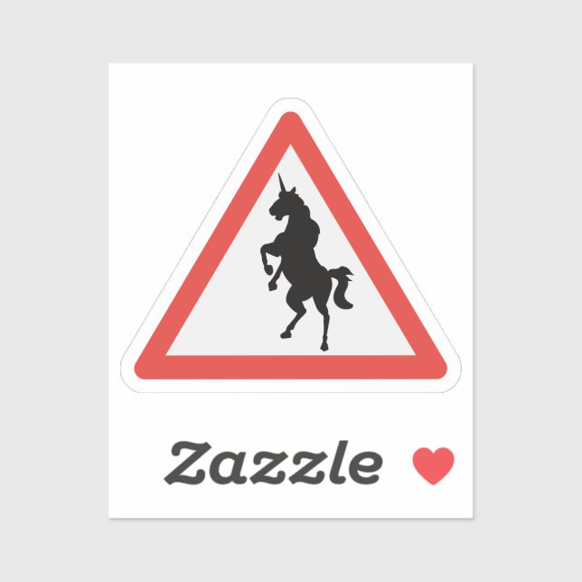 Unicorns Road Sign Cryptozoology Aufkleber (Blatt)