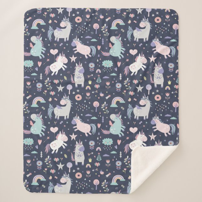 Unicorns Sherpa Blanket Sherpadecke (Vorderseite)