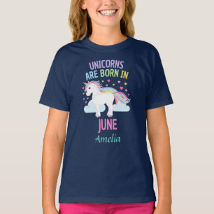 Unicorns sind geborenes im Juni personalisiertes T-Shirt