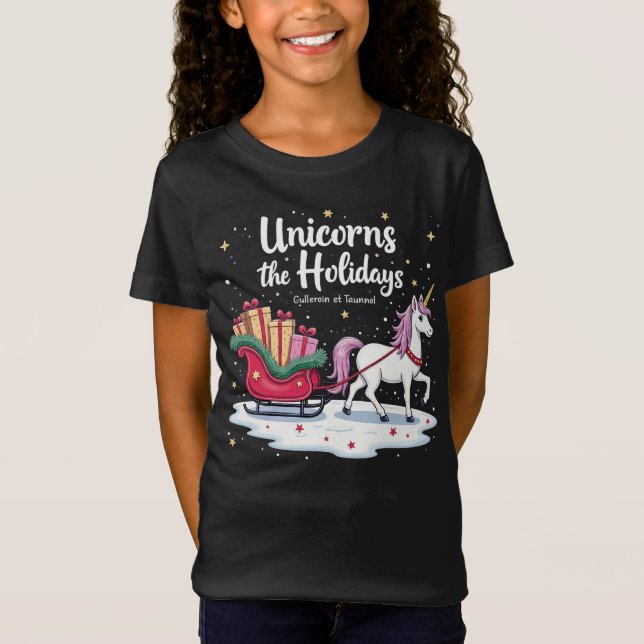 Unicorns Sleigh Holidays Shirt (Vorderseite)