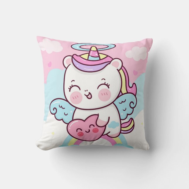 Unicorns Throw Kissen (Vorderseite)