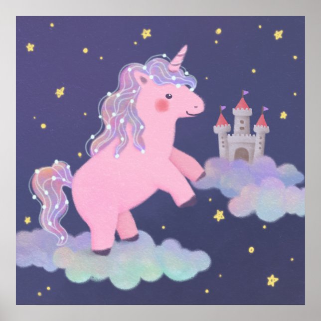 Unicorns Traumfantasy-Illustration Poster (Vorne)