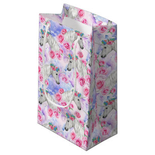 Unicorns-u. Rosen-Muster Kleine Geschenktüte